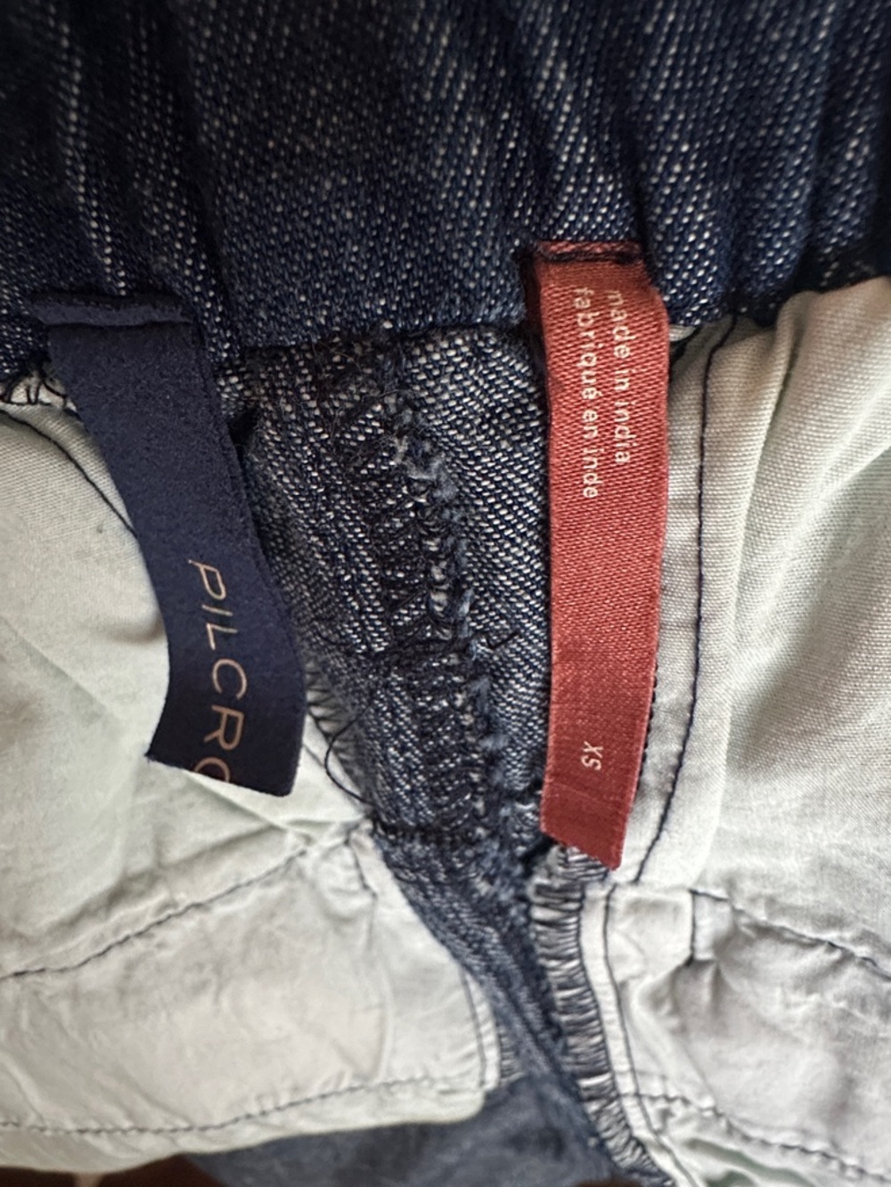 Pilcro Navy Embroidered Denim Mini Skirt -Preloved - Picture 12 of 15